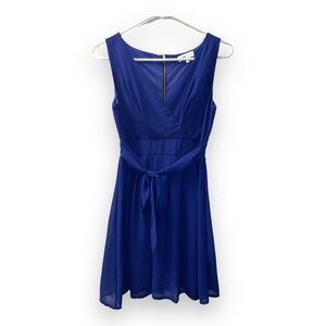 Emerald Sundae Royal Blue Sleeveless Tie Front Mini Dress size 5